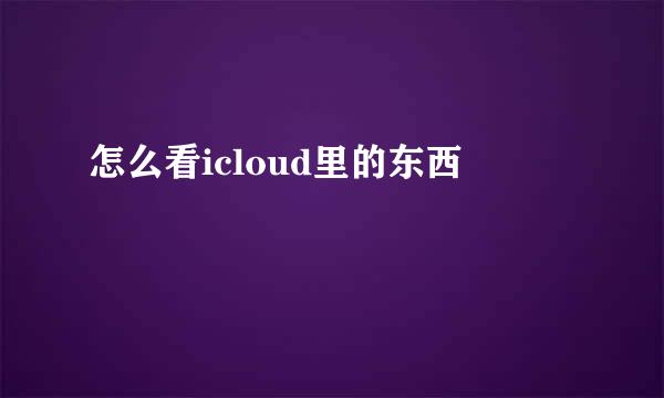 怎么看icloud里的东西