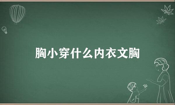 胸小穿什么内衣文胸