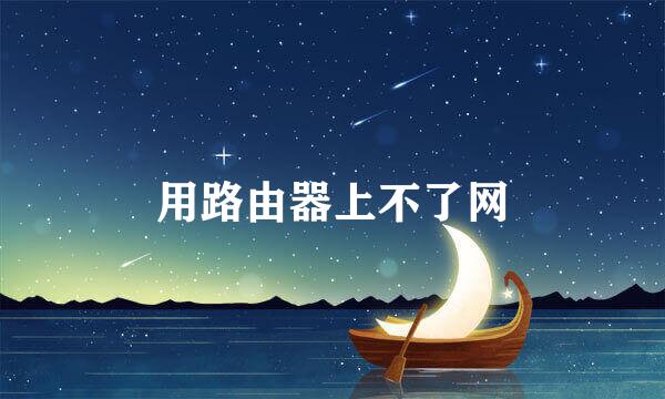 用路由器上不了网