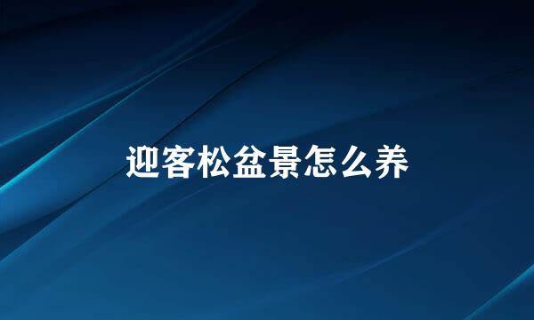 迎客松盆景怎么养