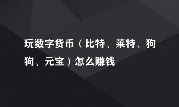 玩数字货币（比特、莱特、狗狗、元宝）怎么赚钱