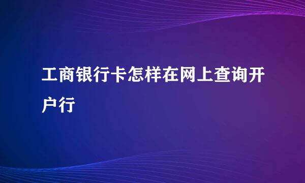 工商银行卡怎样在网上查询开户行