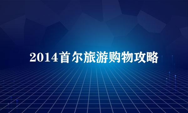 2014首尔旅游购物攻略