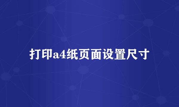 打印a4纸页面设置尺寸