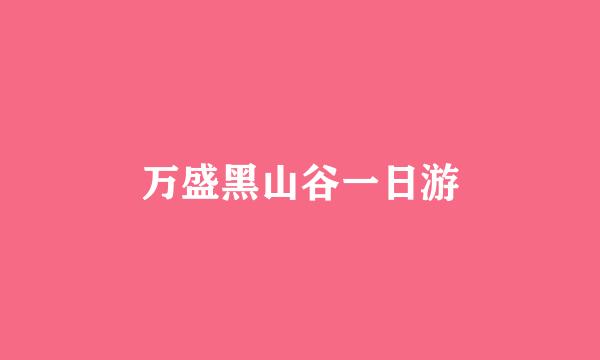 万盛黑山谷一日游