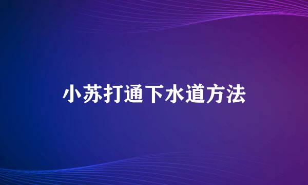 小苏打通下水道方法