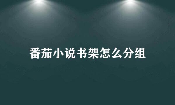 番茄小说书架怎么分组