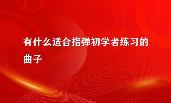 有什么适合指弹初学者练习的曲子