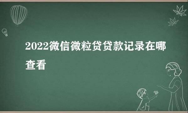 2022微信微粒贷贷款记录在哪查看