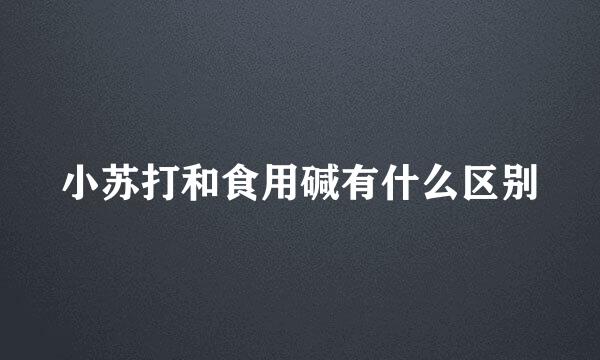 小苏打和食用碱有什么区别