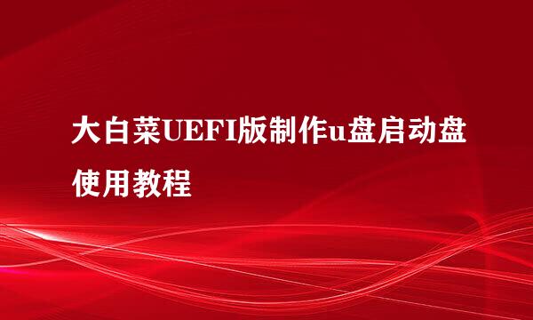 大白菜UEFI版制作u盘启动盘使用教程