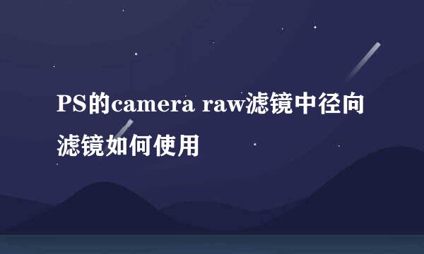 PS的camera raw滤镜中径向滤镜如何使用