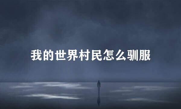 我的世界村民怎么驯服
