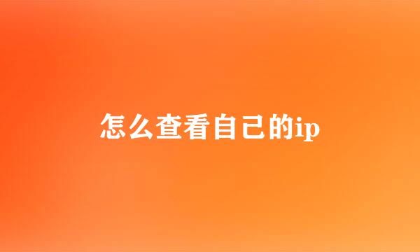 怎么查看自己的ip