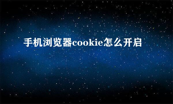 手机浏览器cookie怎么开启