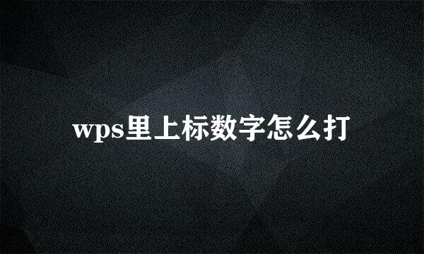 wps里上标数字怎么打