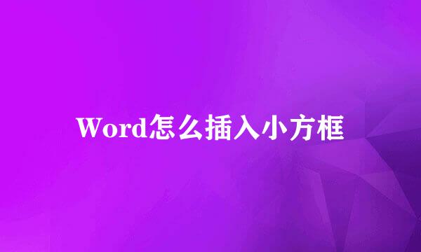 Word怎么插入小方框