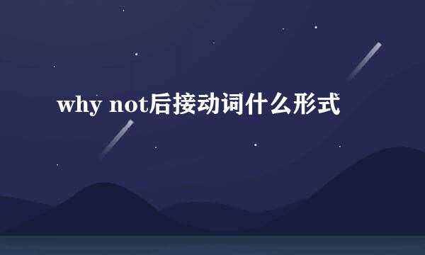 why not后接动词什么形式