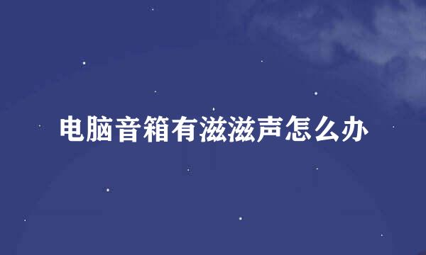 电脑音箱有滋滋声怎么办