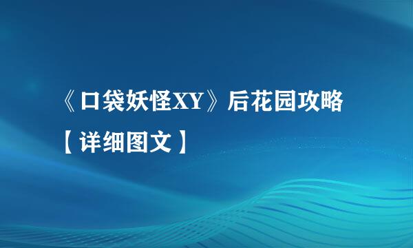 《口袋妖怪XY》后花园攻略【详细图文】