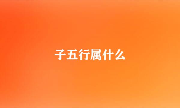 子五行属什么