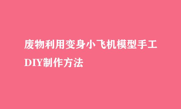 废物利用变身小飞机模型手工DIY制作方法