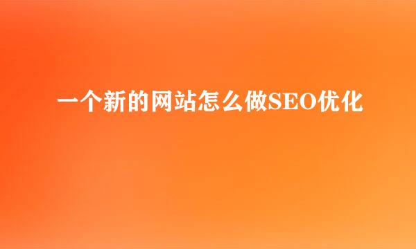 一个新的网站怎么做SEO优化