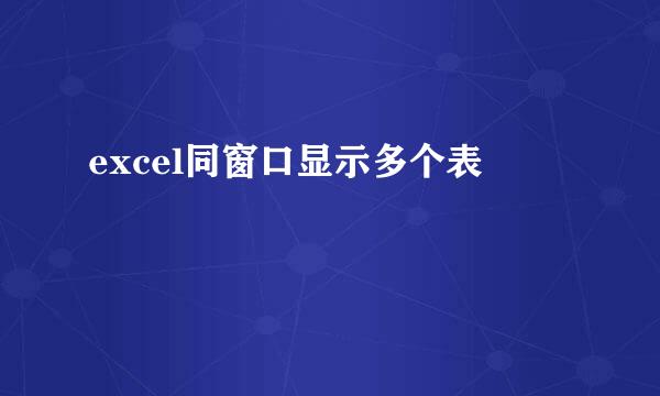 excel同窗口显示多个表