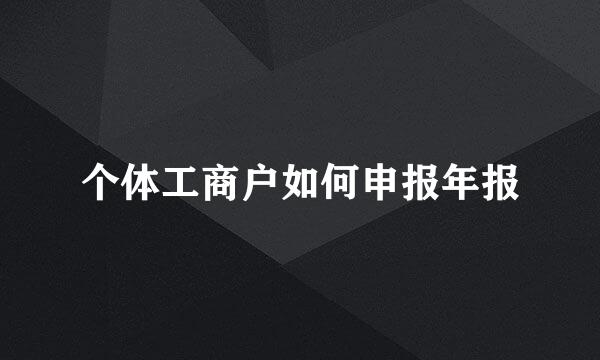 个体工商户如何申报年报