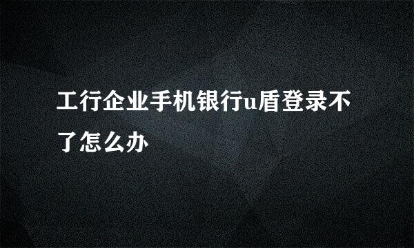 工行企业手机银行u盾登录不了怎么办