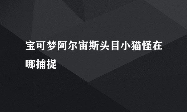 宝可梦阿尔宙斯头目小猫怪在哪捕捉