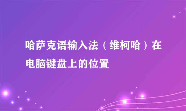 哈萨克语输入法（维柯哈）在电脑键盘上的位置