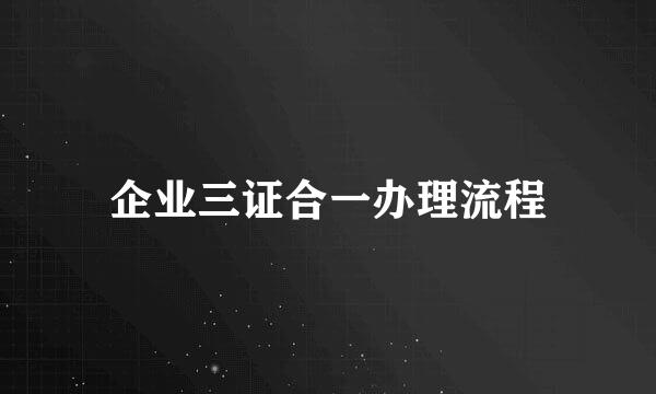 企业三证合一办理流程