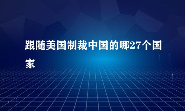 跟随美国制裁中国的哪27个国家