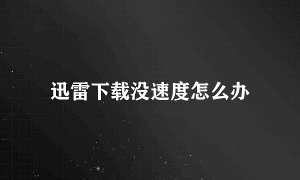 迅雷下载没速度怎么办