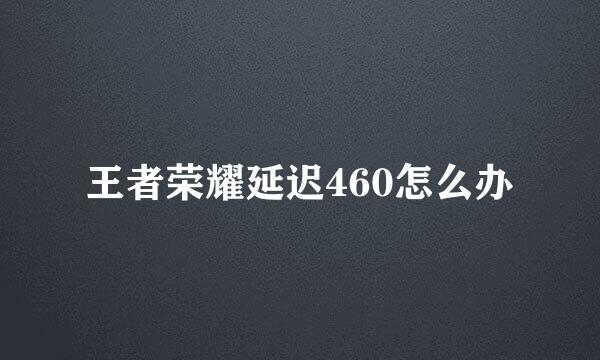 王者荣耀延迟460怎么办