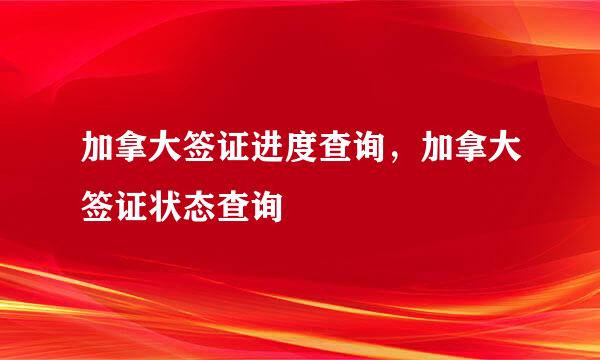 加拿大签证进度查询，加拿大签证状态查询