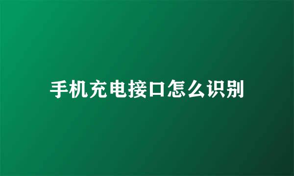手机充电接口怎么识别