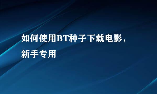 如何使用BT种子下载电影，新手专用