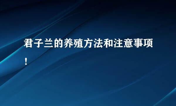 君子兰的养殖方法和注意事项！