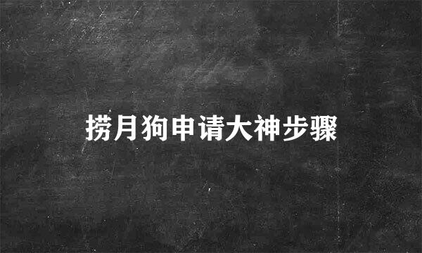 捞月狗申请大神步骤