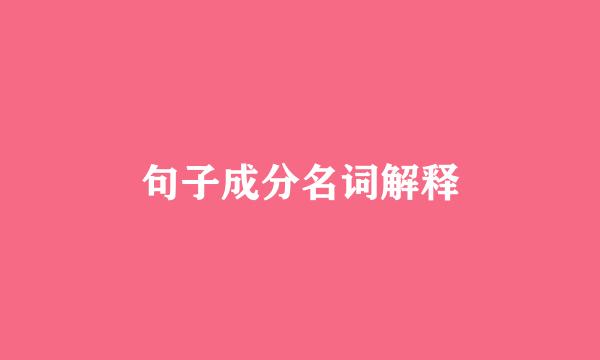 句子成分名词解释