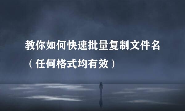 教你如何快速批量复制文件名（任何格式均有效）