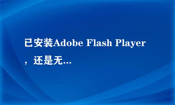 已安装Adobe Flash Player，还是无法显示动画
