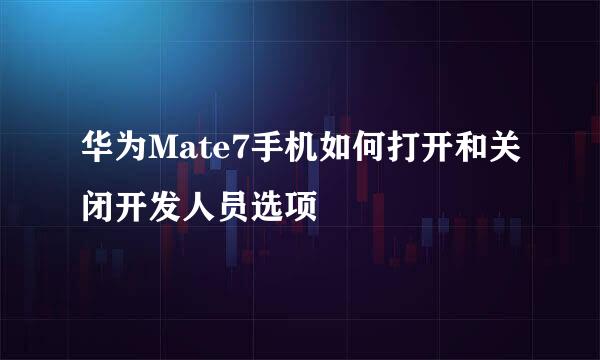 华为Mate7手机如何打开和关闭开发人员选项