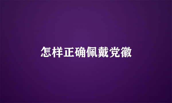 怎样正确佩戴党徽