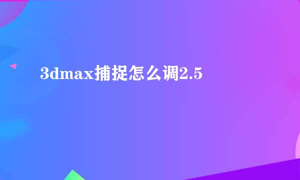 3dmax捕捉怎么调2.5