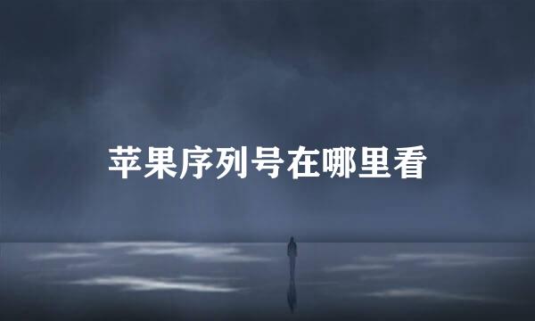 苹果序列号在哪里看