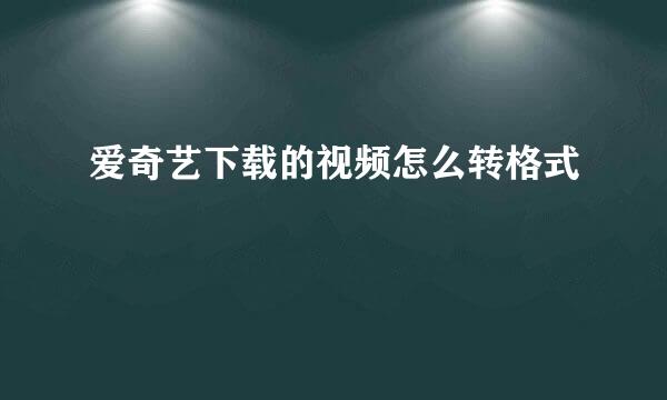 爱奇艺下载的视频怎么转格式