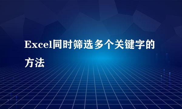Excel同时筛选多个关键字的方法
